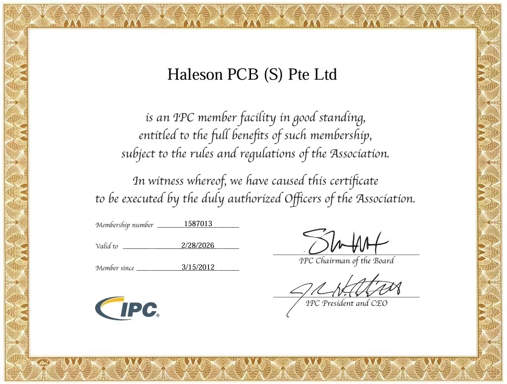 IPC Membership 厚信電路板有限公司